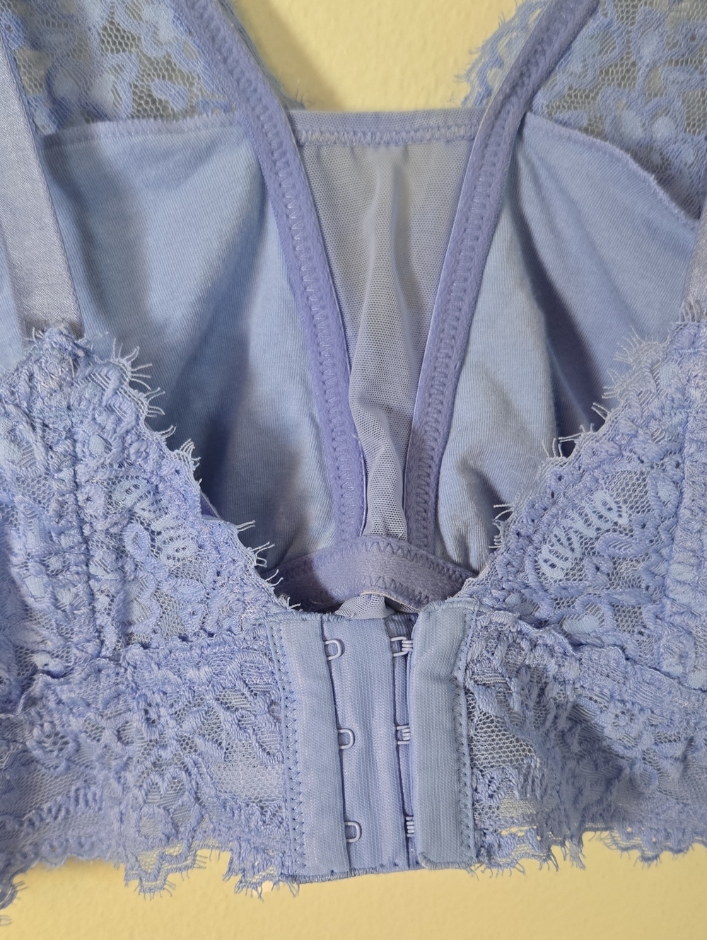 Aerie | Blue Eyelash Lace Plunge Bralette Size XL - Picture 7 of 13